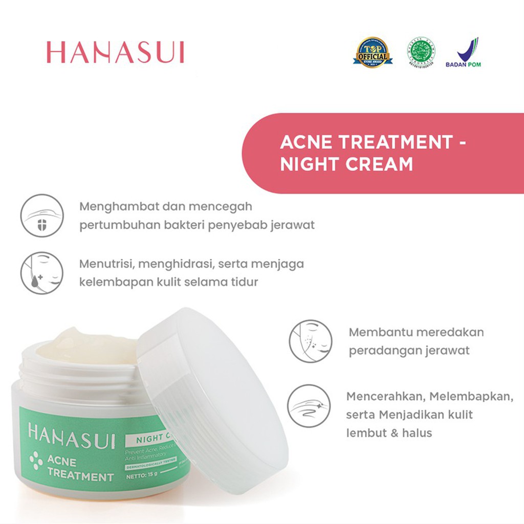 HANASUI Acne Treatment | Flawless Glow 10 Series | Acne Spot | Night Day Cream | Essence | Skincare Skin | Day Cream | Toner kosmetik