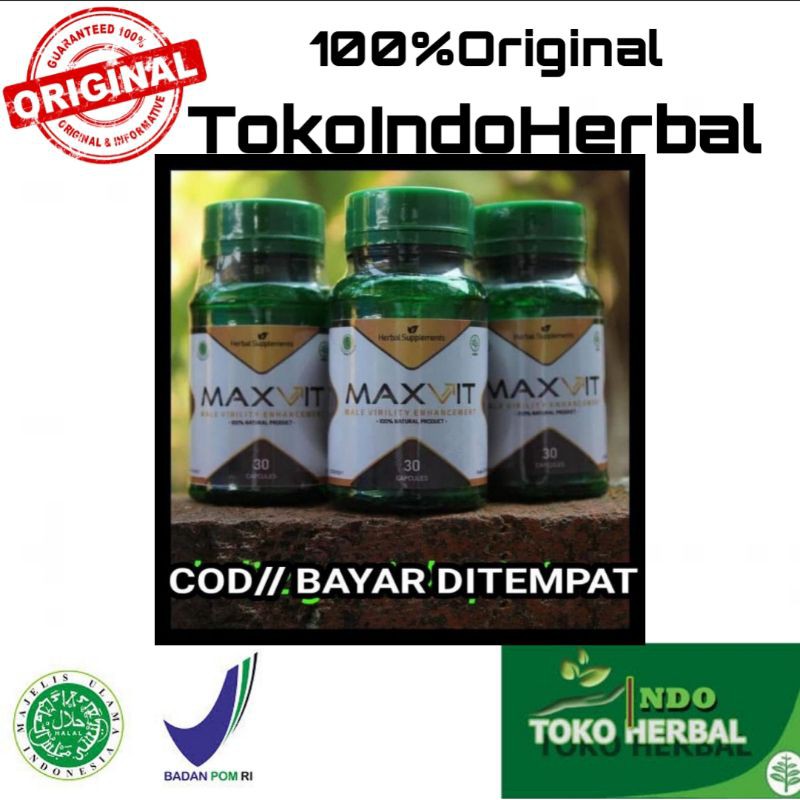 MAXVIT - Max Vit Asli 100% Original Suplemen Herbal Stamina Pria .