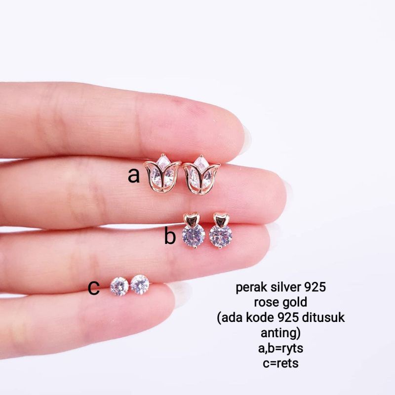 Anting perak silver 925 titanium(ada kode 925 ditusuk anting,korean style,ful mutiara,tidak luntur