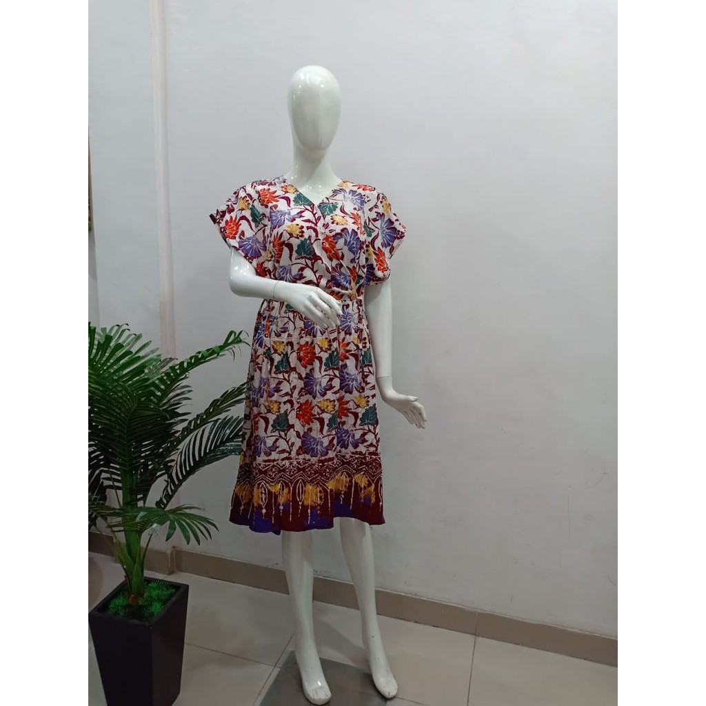 NEW DASTER SELEMPANG LIE ING SELUTUT I BAJU TIDUR-SANTAI I BAJU HAMIL DAN BUSUI MOTIF BATIK BUNGO