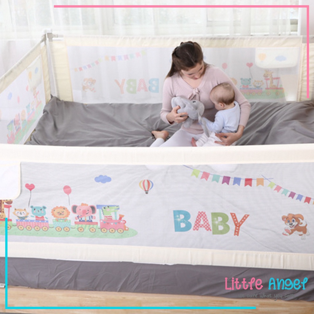 BABY BEDRAIL PAGAR PENGAMAN KASUR RANJANG BAYI Pembatas Tempat Tidur Kelambu Anak Balita Set Bed Rail Guard Safety