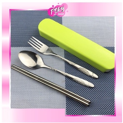 POKY - D6052 Set Alat Makan Import / Sendok H587 Garpu Sumpit / Set Alat Makan Portable / Set Alat Makan Simple / Set Alat Makan Portable