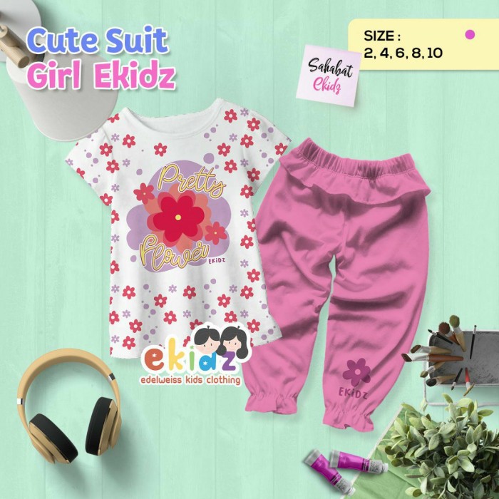 Setelan Anak Perempuan EKidz Cute Suit Girl - Pretty
