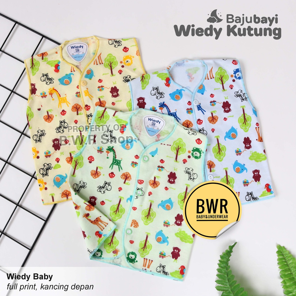 [ 3pc ] Baju Wiedy KUTUNG WARNA Motif Jungle / Baju Bayi Newborn 0-6 Bulan Kancing | Bwr