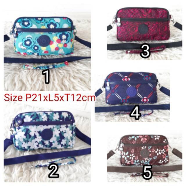 TAS 100% ORIGINAL - KP21 Tas Selempang Kipling Motif 4slet 2tali