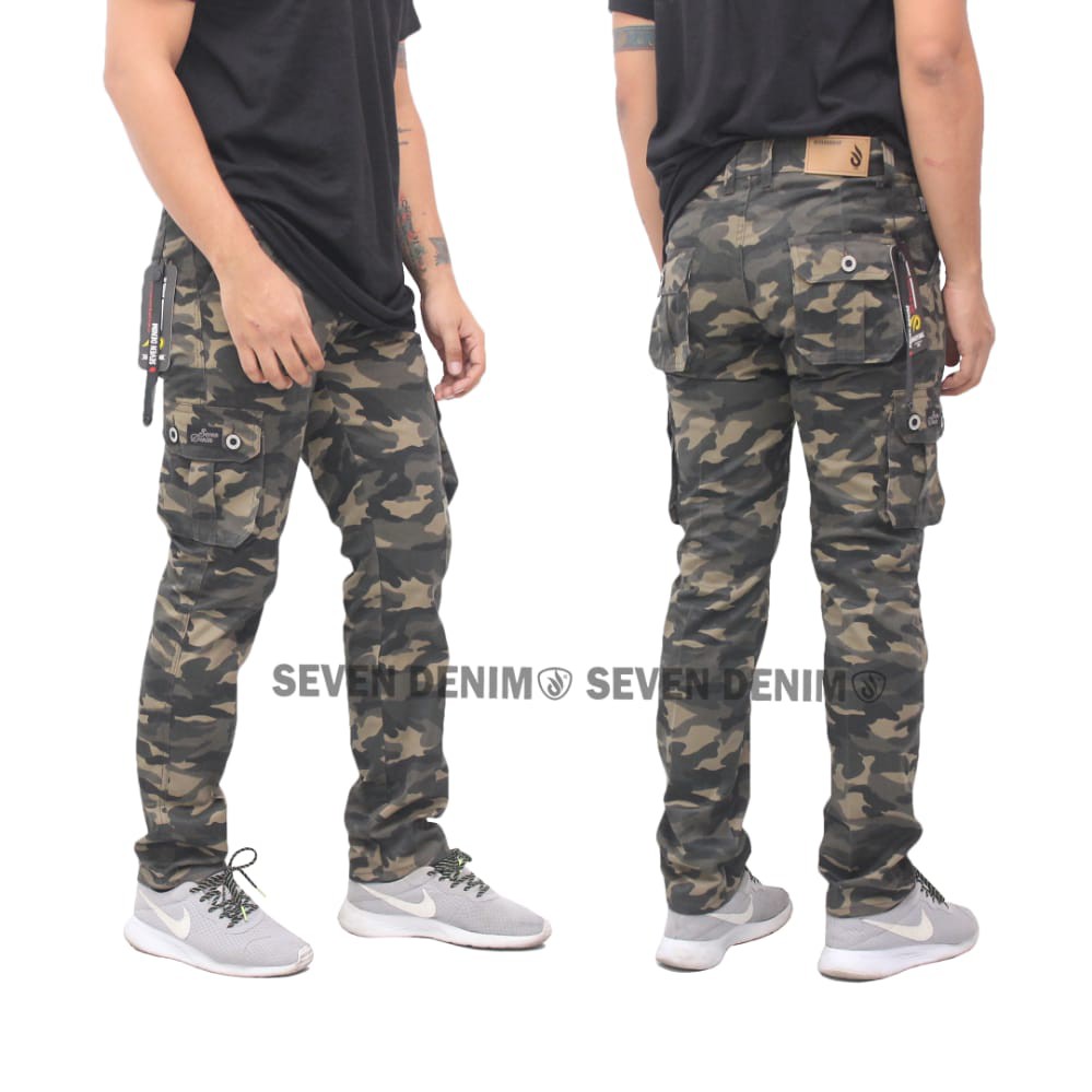 Celana cargo - celana cargo Loreng TNI panjang pria original slimfit skinny cowo cowok murah