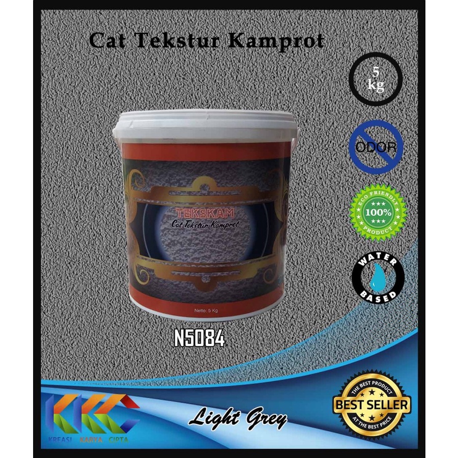 Jual Cat Tekstur Dinding Kamprot 5 Kg - Tekskam N Light Grey | Shopee ...