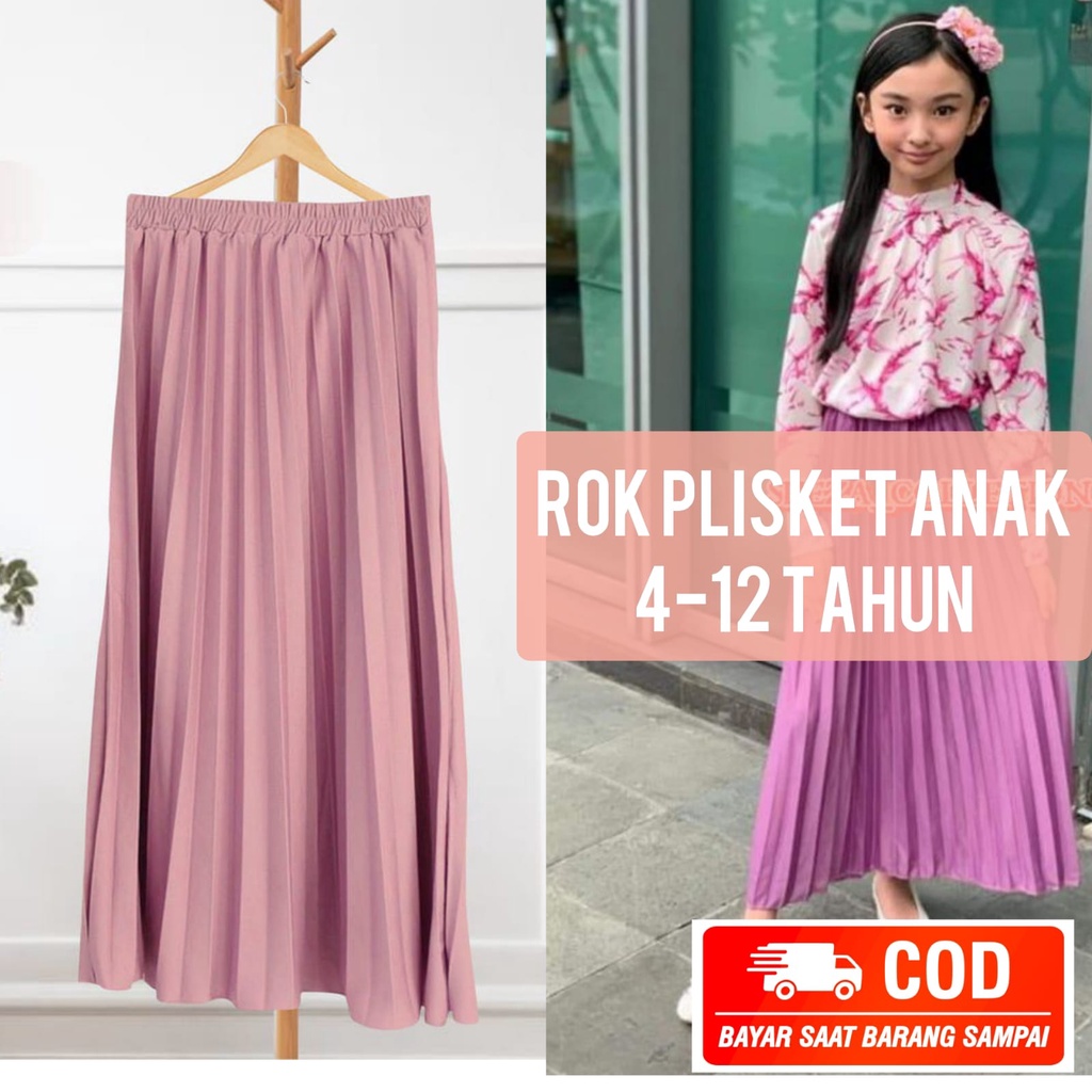 Rok plisket anak 4-12 tahun / Rok prisket anak / Rok rempel anak / Rok anak plisket / rok plisket