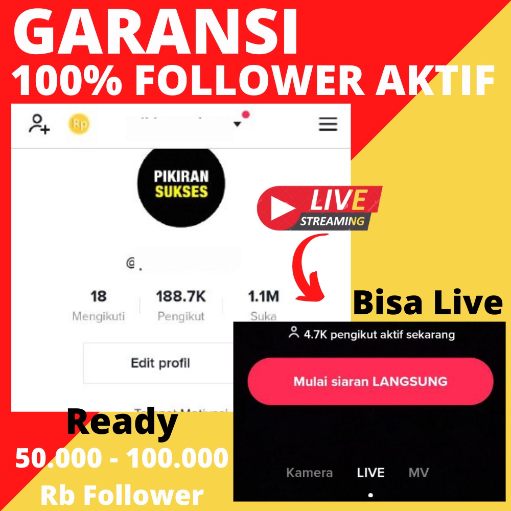 Request Akun Tiktok Fyp Real Follower Indo Asli Indonesia GARANSI