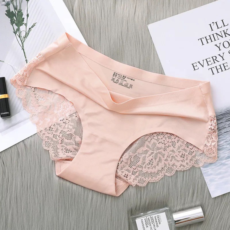 Gobra ♕ PW023 Celana Dalam Renda Brief Seamless Ice Silk Lace Underwear Sexy Panties Wanita Murah