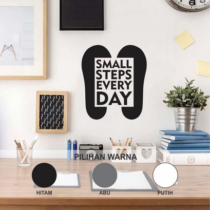 Stiker Dinding Quotes Small Steps Every Day Wall Sticker Cutting