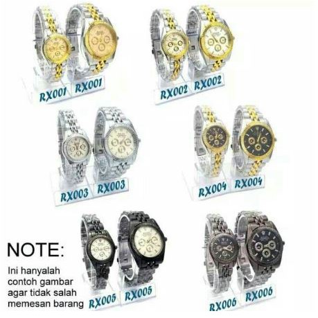 Flash Sale Jam Tangan Couple Murah RLX Rantai Crono Hiasan