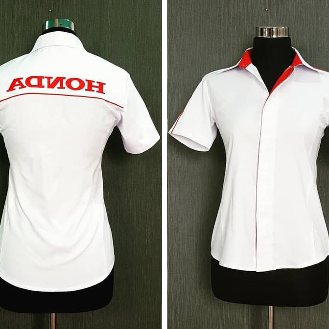 KUALITAS BAGUS BAJU KEMEJA SERAGAM SALES HONDA WANITA LENGAN PENDEK S M L CEPETAN..