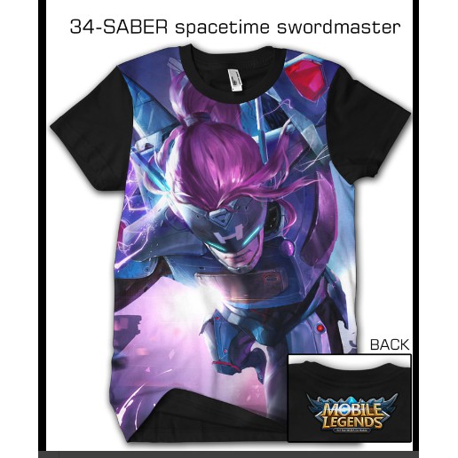 BAJU KAOS DISTRO CUSTOM PRINTING 3D MOBILE LEGEND SABER SPACETIME SWORDMASTER - 34