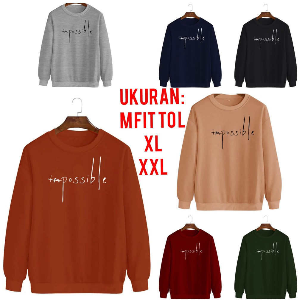 BISA COD / ALIPIO FASHION - BAJU SWEATER IMPOSSIBLE / sweater keren / sweater murah / terbaru