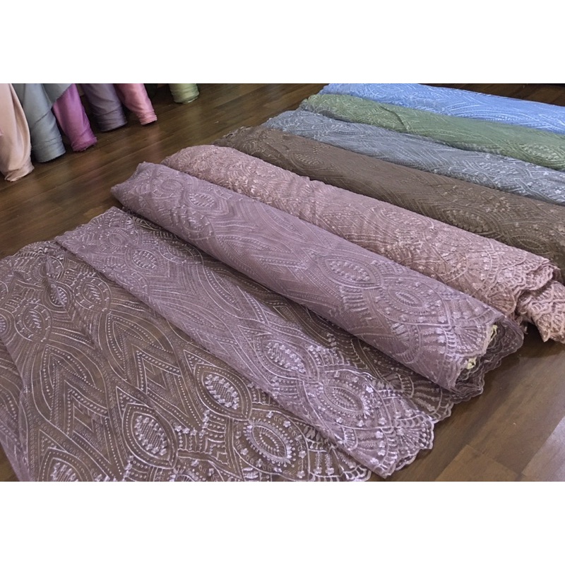 Bahan Kebaya Mewah Tile Elie Saab Elisab Exclusive warna Ungu Lilac