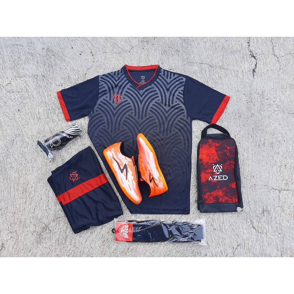 New ! Paket komplit 5  termurah sepatu futsal kwalitas istimewa-IF ORANGE