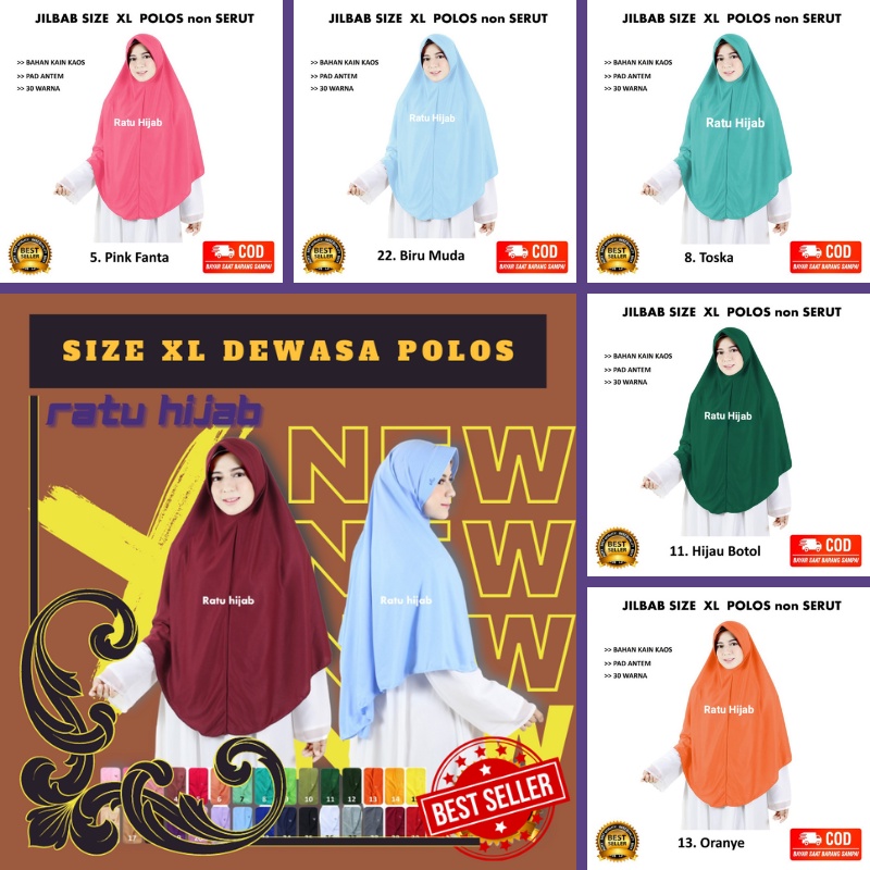 Hijab Jilbab Kerudung Krudung Bergo Anak Sekolah Putih Perempuan Dewasa Motif Bahan Kaos Wolfis Sd S