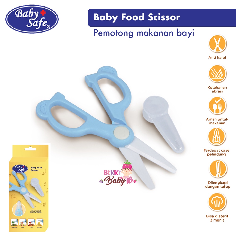 Baby Safe Baby Food Scissors Gunting Pemotong Makanan MPASI Bayi Berry Mart