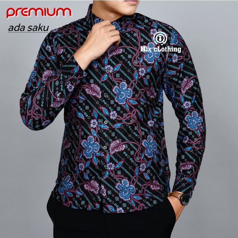 CBL 1124 HEM KEMEJA BATIK PRIA SLIMFIT LENGAN PANJANG COLIN DION