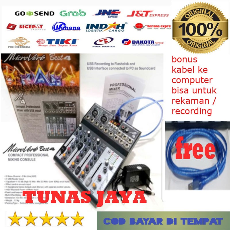 MIXER MICROVERB BEST4 BEST 4 USB BLUETOOTH PLUS RECORDING TO PC DAN LAPTOP ORIGINAL