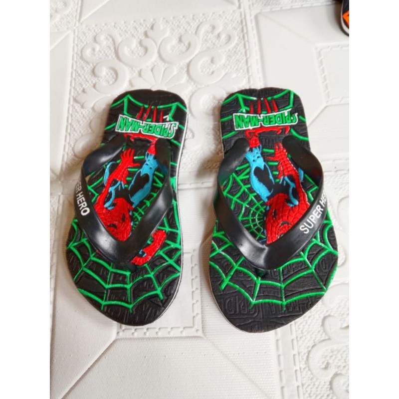 sandal jepit  anak kerakter spiderman super hero