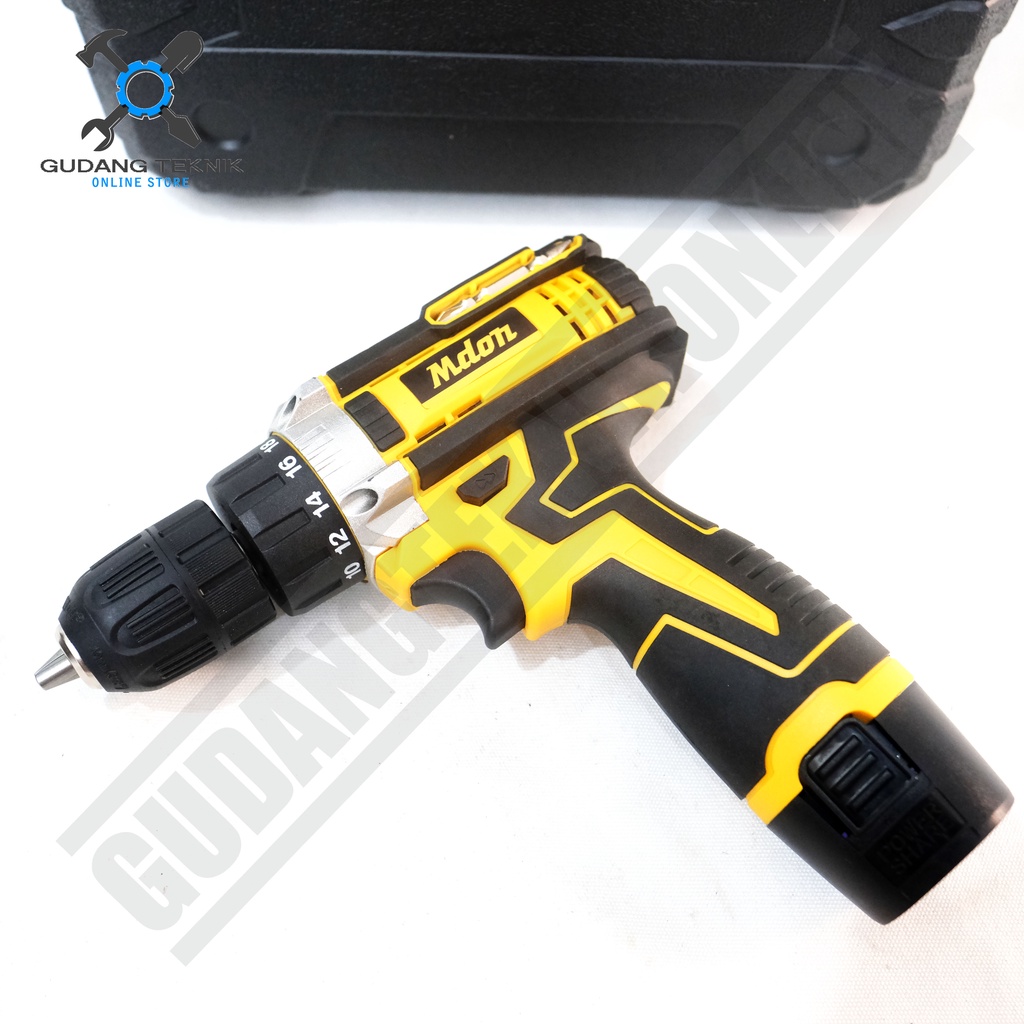 CORDLESS Drill 10mm MDON 12TS 12V / Mesin Bor Tangan BATERAI Besi Kayu 10 mm 12 TS MDON-12TS 12 Volt