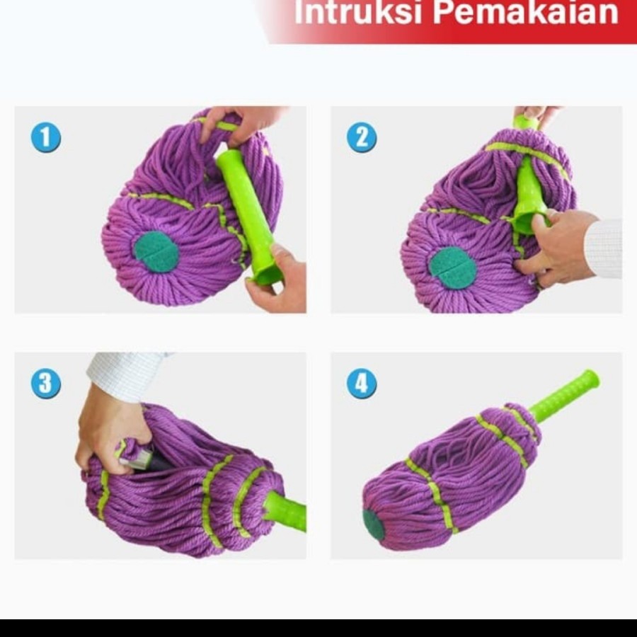 Alat Pel Lantai Otomatis Putar / Twist Mop Serbaguna Perlengkapan Kebersihan Rumah Tangga Dapur Kain