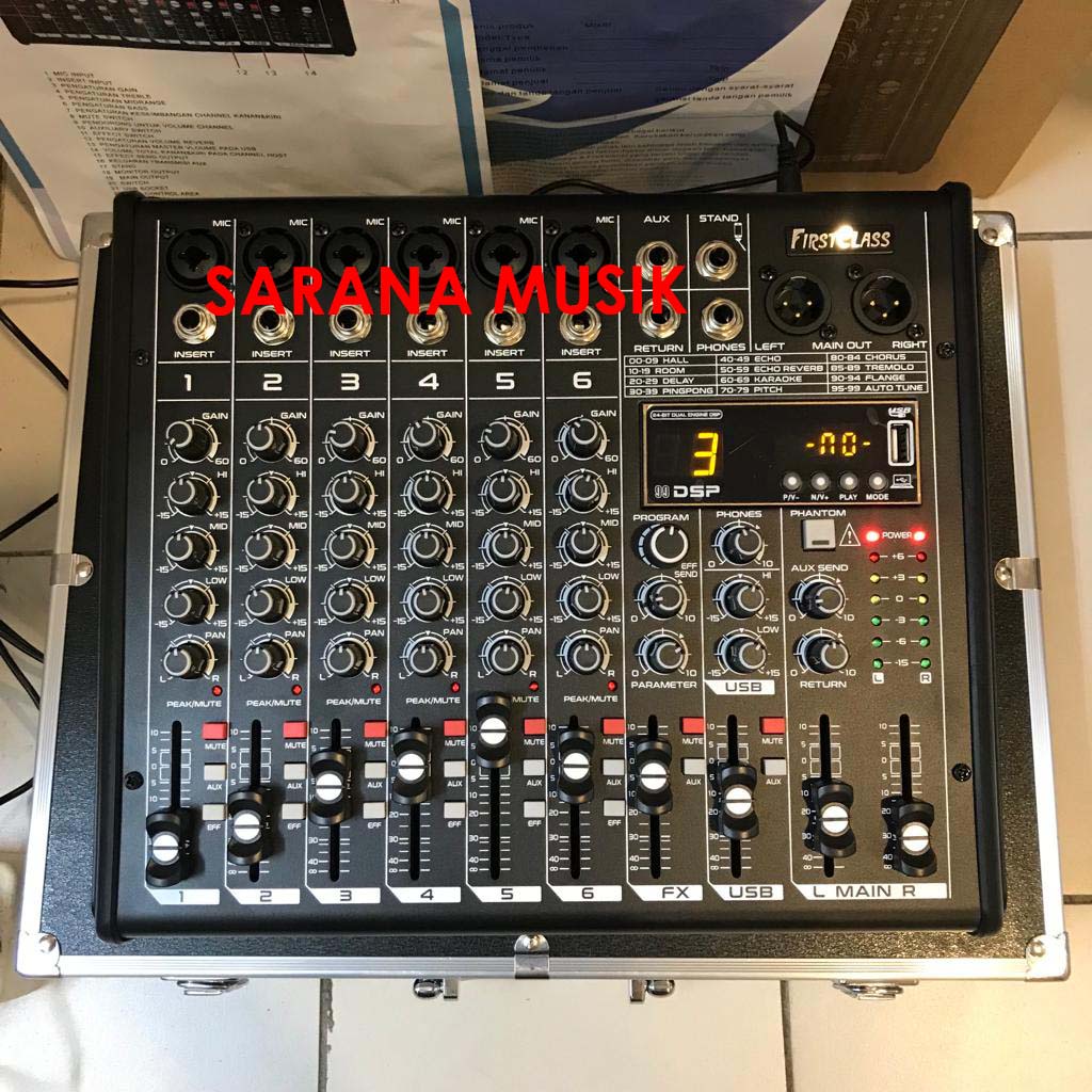 Jual Mixer Audio 6 Channel Firstclass MX2-PRO 6 PRO6 Free Koper