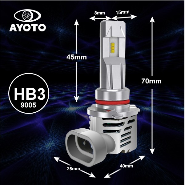 Lampu LED Mobil AYOTO HB3 9005 (HB4 9006 SAMA BISA PAKAI )Original (1SET)