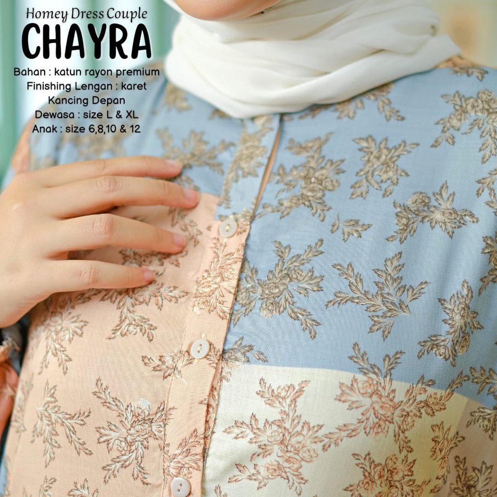 BeautyOne - Homey Dress Chayra Jumbo Gamis Mom &amp; Kids Couple Dress Flower Bahan Katun Rayon Premium Nyaman Dipakai | Bisa COD