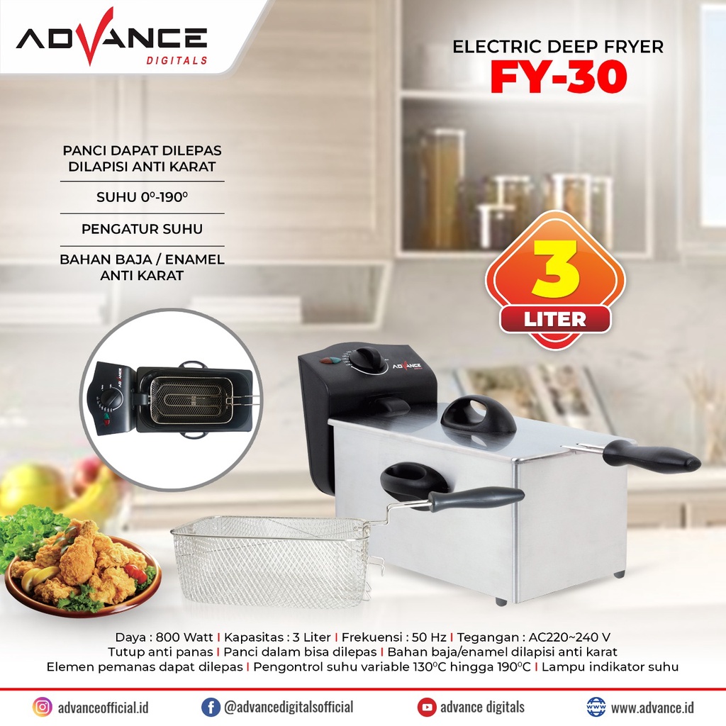 Penggorengan / Deep Fryer FY-30 Advance - 3 liter