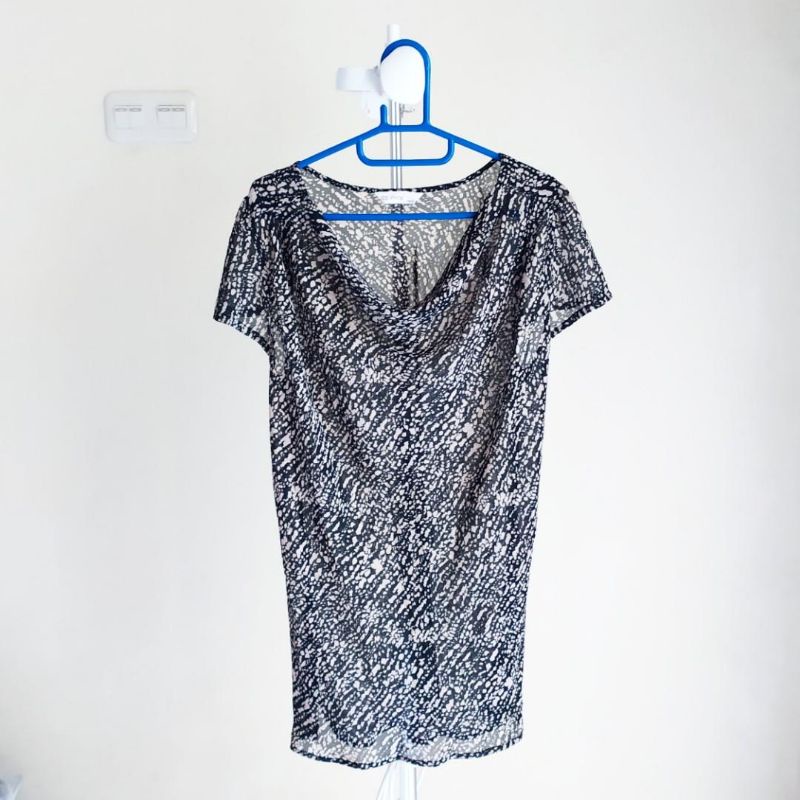 Atasan blouse wanita hitam motif St Yves
