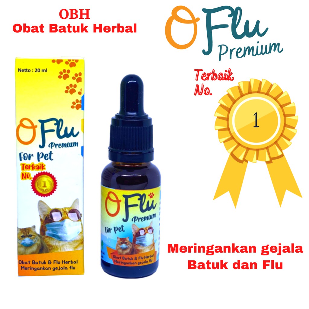 Obat Batuk Herbal OFLU Premium Obat Flu Tetes untuk Kucing dan Anjing 20ml