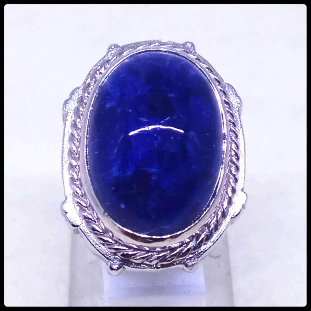 CINCIN BATU AKIK NATURAL PIRUS PINGLON / SODALITE SUPER PREMIUM BIG SIZE !!!