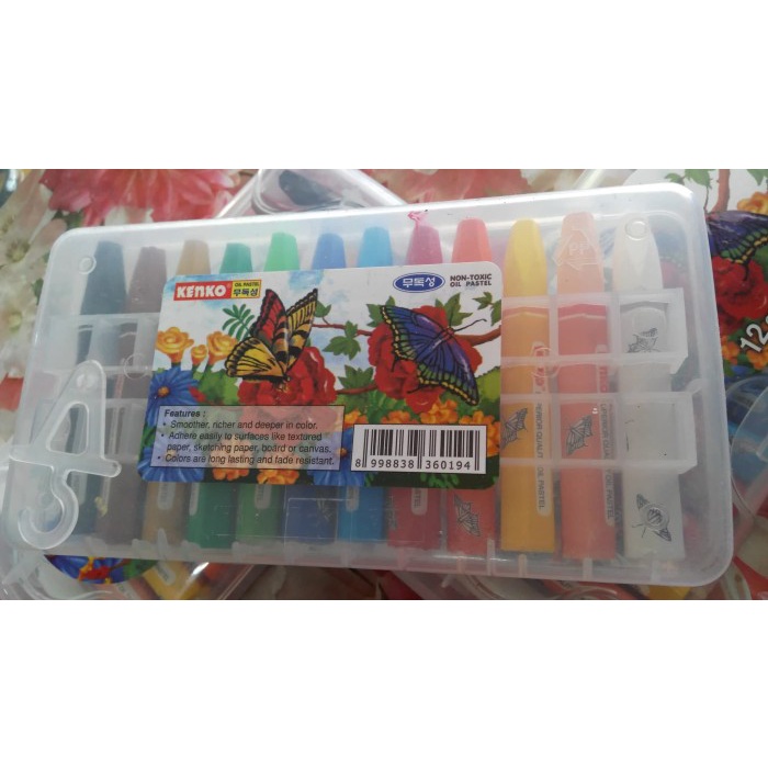 

PASTEL-DRY-OIL- OIL PASTEL 12 WARNA CRAYON KENKO -OIL-DRY-PASTEL.