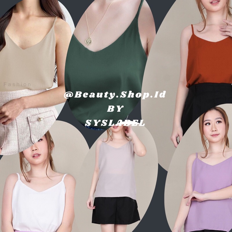 [COD] BEST SELLER Basic Tank Top Tali - Tank Top Premium - Strappy Tank-Teracota