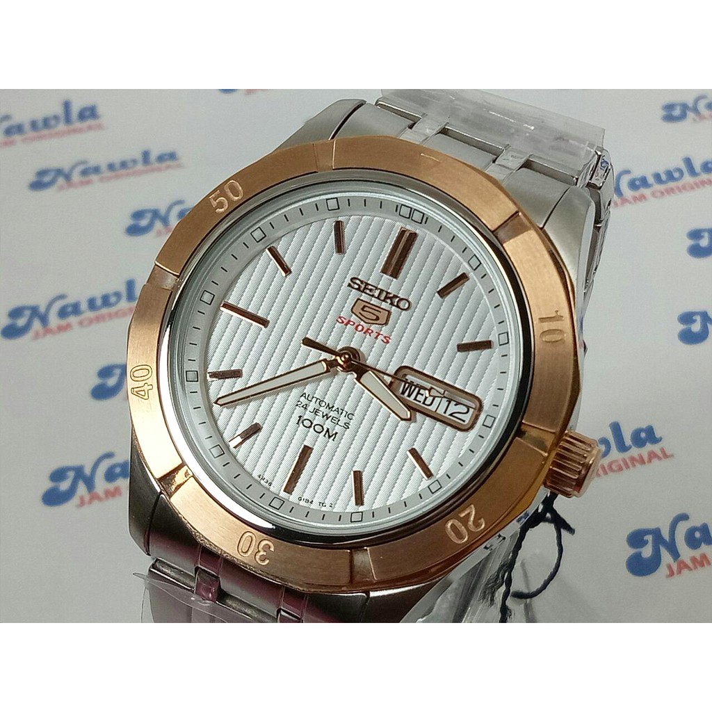 Seiko 5 Sports SRP292K1 Automatic Rose Gold Tone - Jam Tangan Pria SRP292