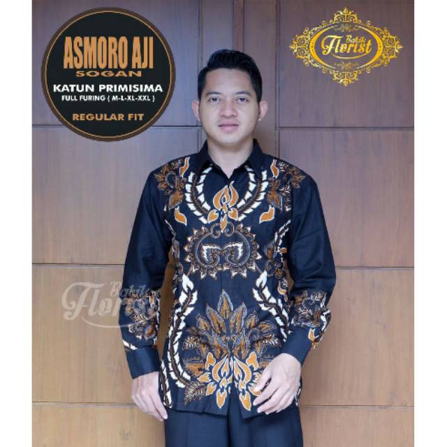 ASMORO AJI SOGAN Kemeja Batik Pria Katun Primisima Full Furing