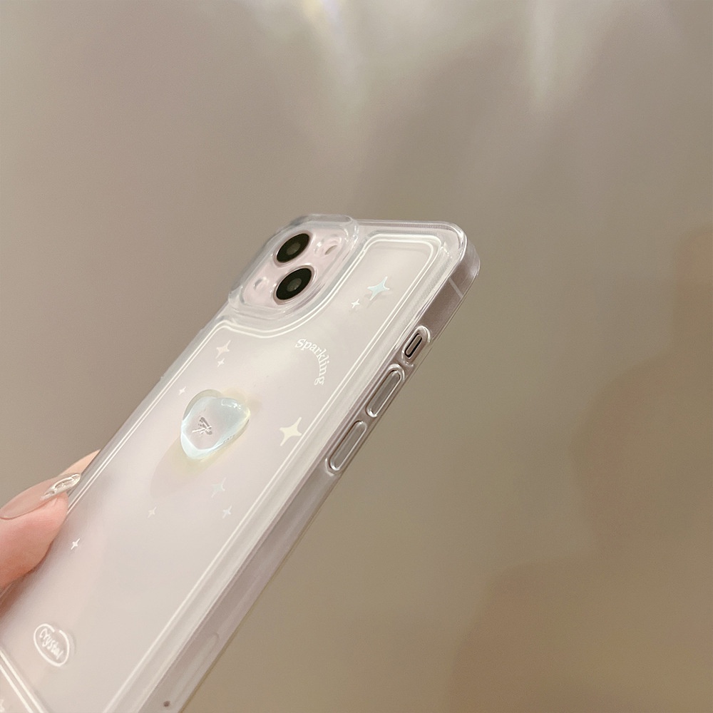 Case Pelindung Desain Hati Kristal 3D Transparan Untuk Iphone 7 8 PLUS XR XS 11 12 13 14 MINI PRO MAX SE 2020