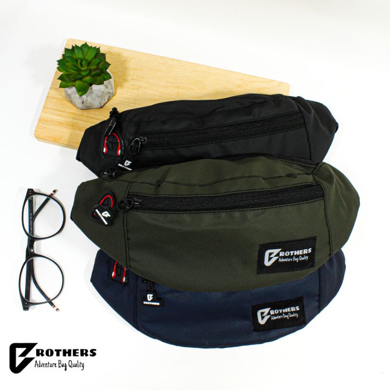 Tas Selempang Pinggang Pria BROTHERS ORI Waterproof WaistBag Pria Anti Air Anti Sobek Premium