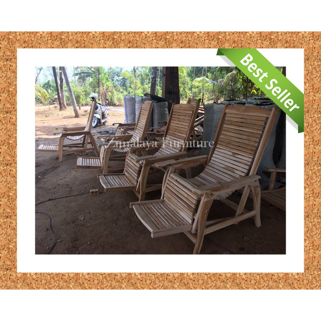 Harga Grosir Kursi Malas Model Ayunan Kayu Jati Unfinishing