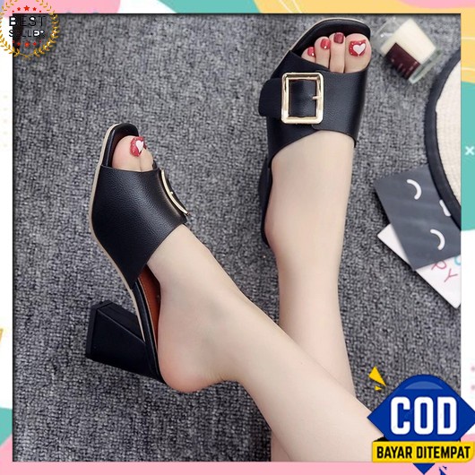Sandal High Hils Sendal Haihils Wanita  Kekinian Terbaru 2021 He Sandal Heels Chunky Wanita Rn