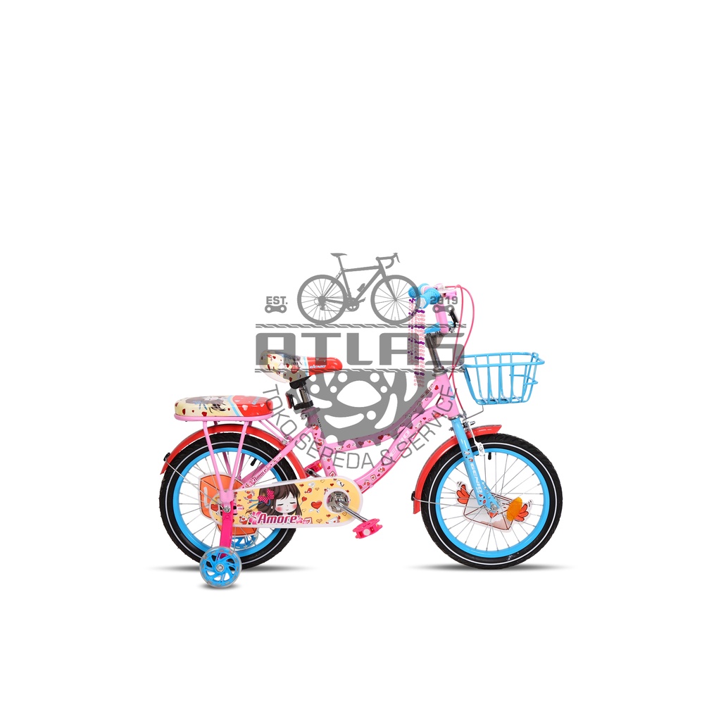 SEPEDA MINI 12 18 GENIO AMORE SEPEDA ANAK