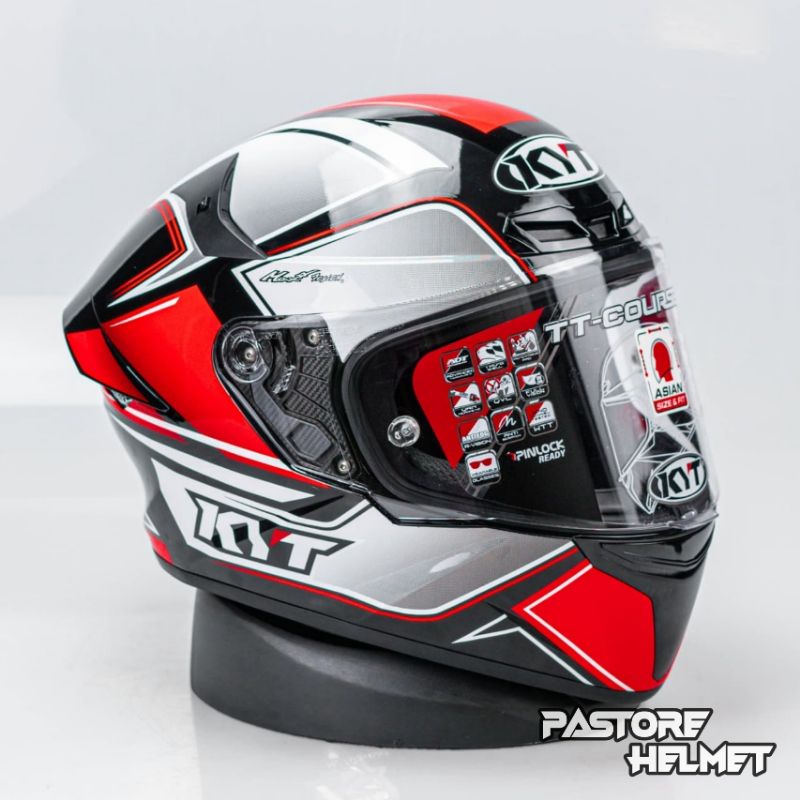 KYT TT Course Tourist Red Fluo / TTC Tourish / Full Face Original KYT