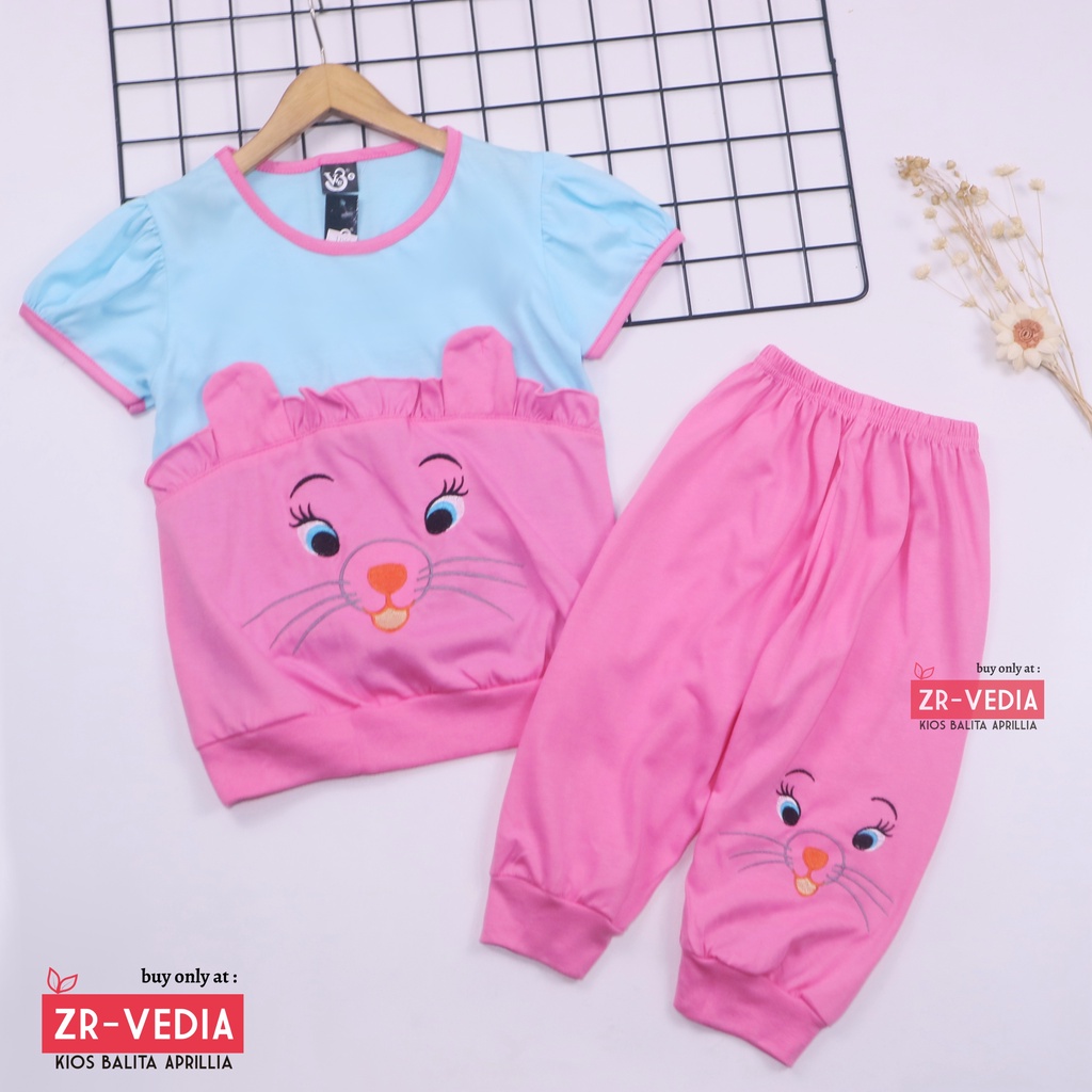 Setelan Bare Bears Size 7-10 Tahun / EXPORT Quality Baju Karakter Kaos Lengan Pendek Celana Pendek