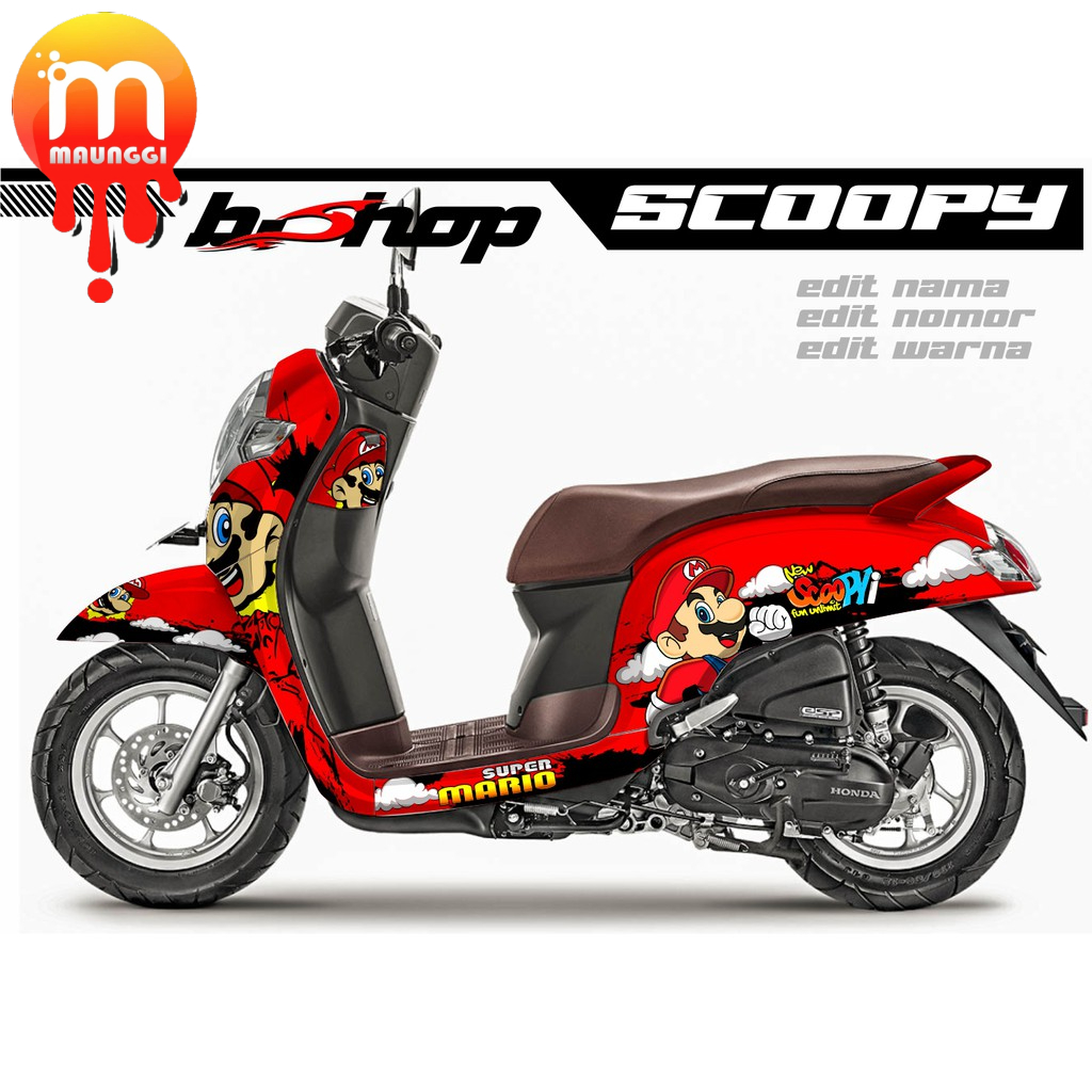 Stiker scoopy full body Striping motor scoopy fi variasi Decal scoopy full body new motif