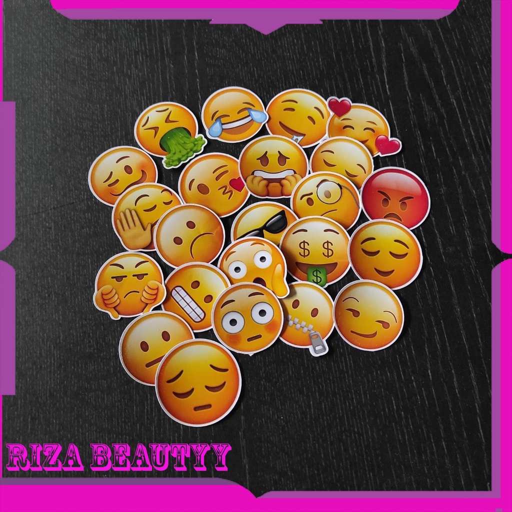 

23pcs Stiker Emoticon WA Stiker Kertas Gambar Emoji Emoticon Sticker Label Aksesoris Lucu