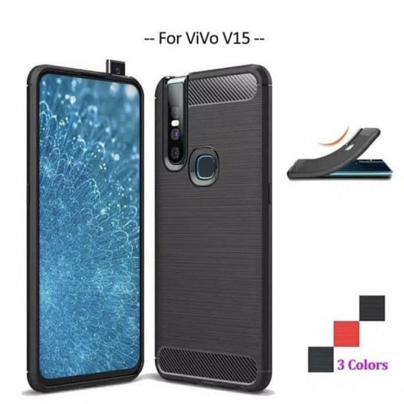 Case Slim Fit Vivo V15 Biasa / V15 Pro - Rugged Fiber Carbon Softcase - UA