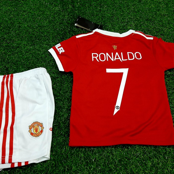 JERSEY BOLA MEN.U MU HOME KIDS ANAK 2021/2022 + NAMESET RONALDO GRADE GOOD JERSEY